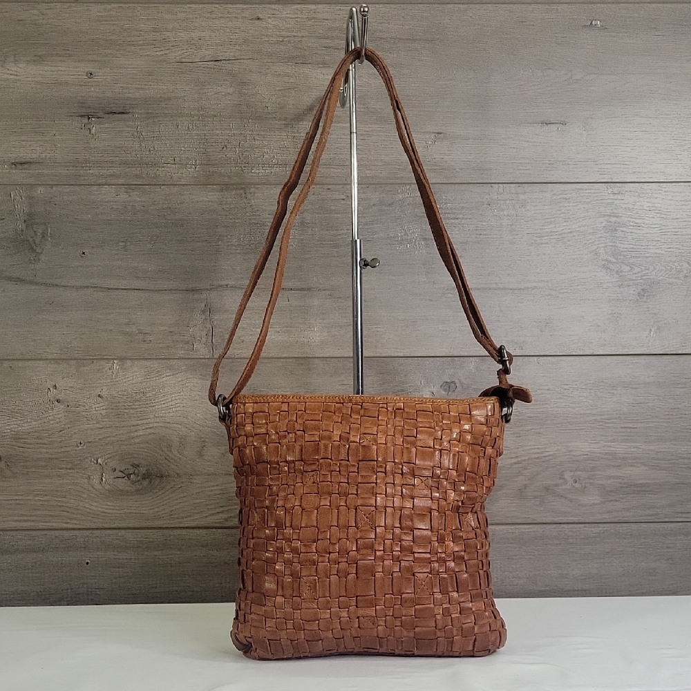 Vilenca Holland for Anthropologie Brown Woven Leather Shoulder Bag